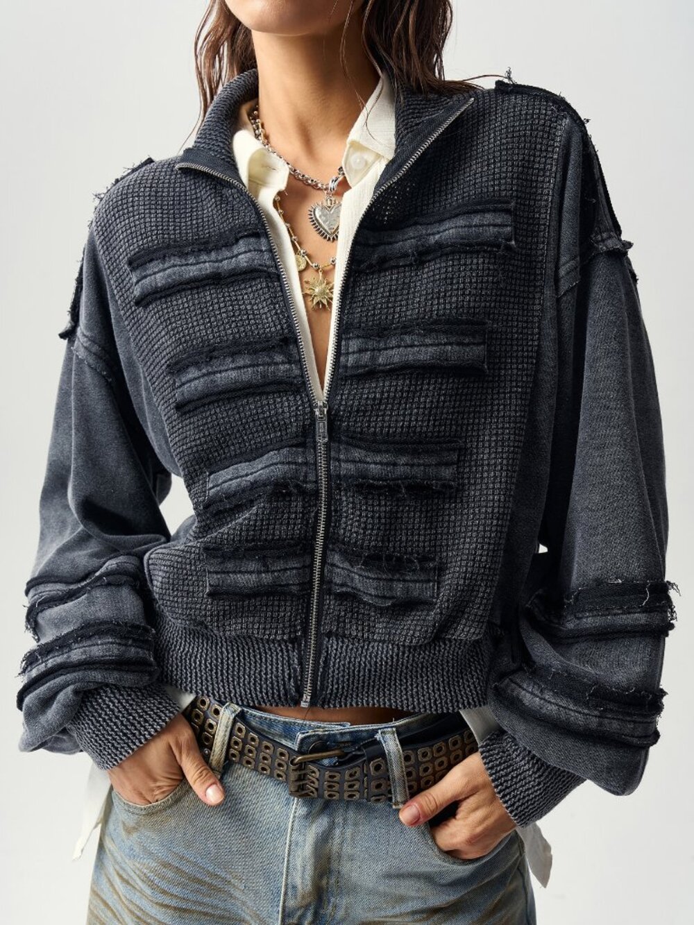 Casual Women's Napoleon Military-Inspired Hooded Jacket